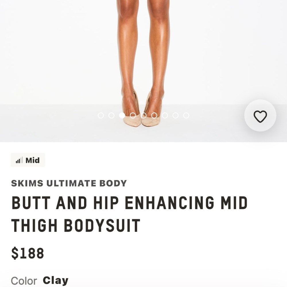 Skims butt and hip enhancing mid thigh bodysuit